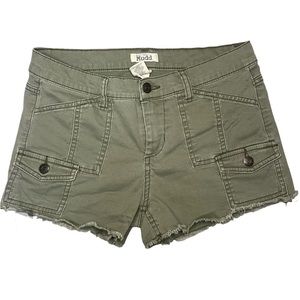 Women size 9 military green distressed jean Mudd booty shorts